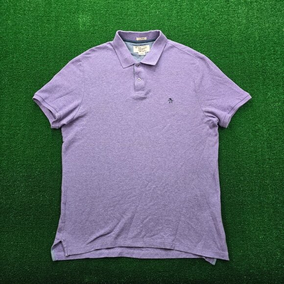 Original Penguin Polo Shirt Mens Large Purple Short Sleeve Classic Fit Preppy - Picture 1 of 7
